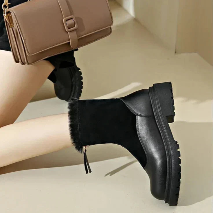 kacob womens cuffed winter ankle boots
