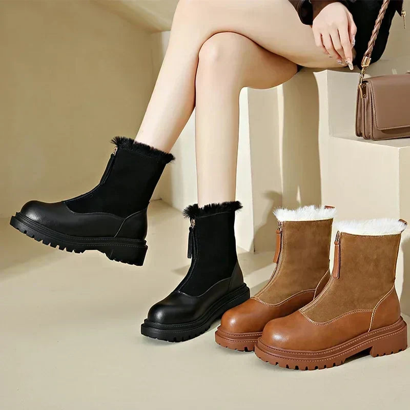 kacob womens cuffed winter ankle boots