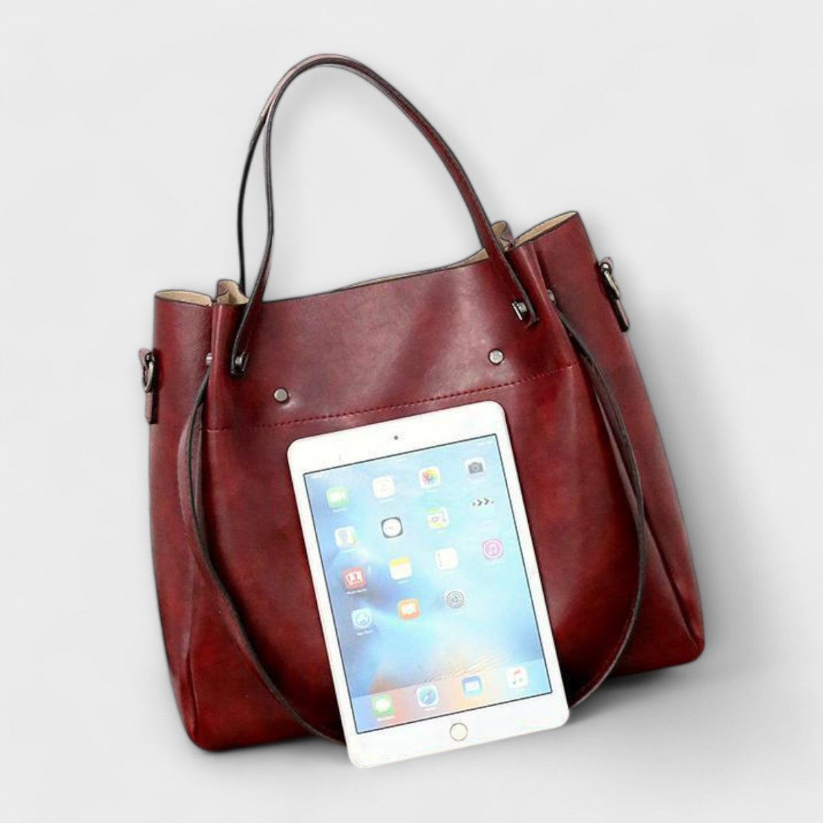 Women's 4-Piece Vintage Look Bag Set – Tote, Crossbody, Clutch and Card Holder