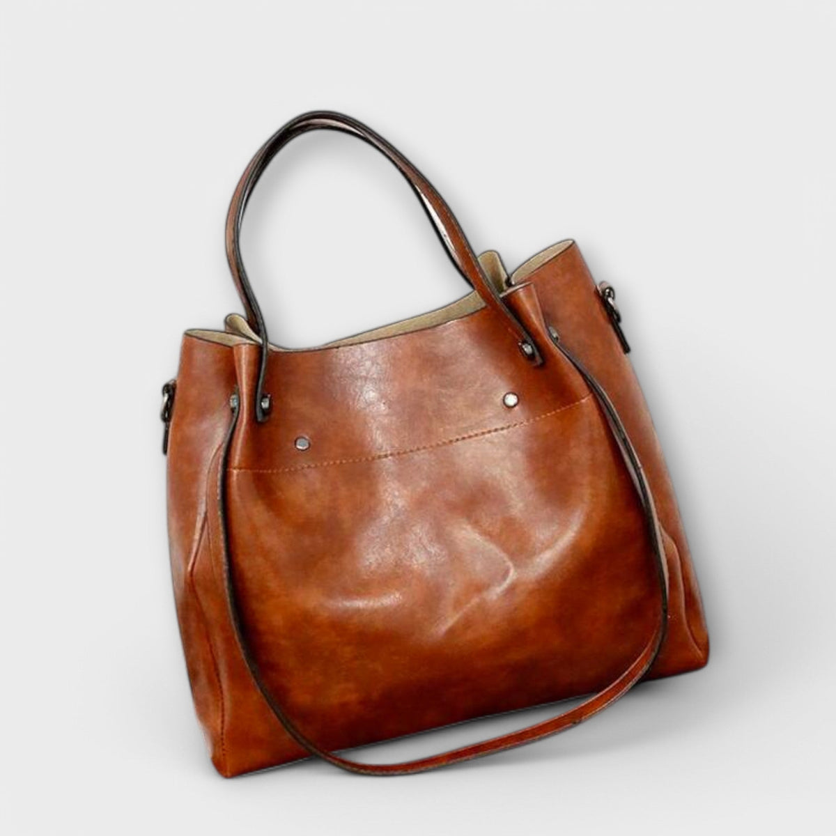 Women's 4-Piece Vintage Look Bag Set – Tote, Crossbody, Clutch and Card Holder