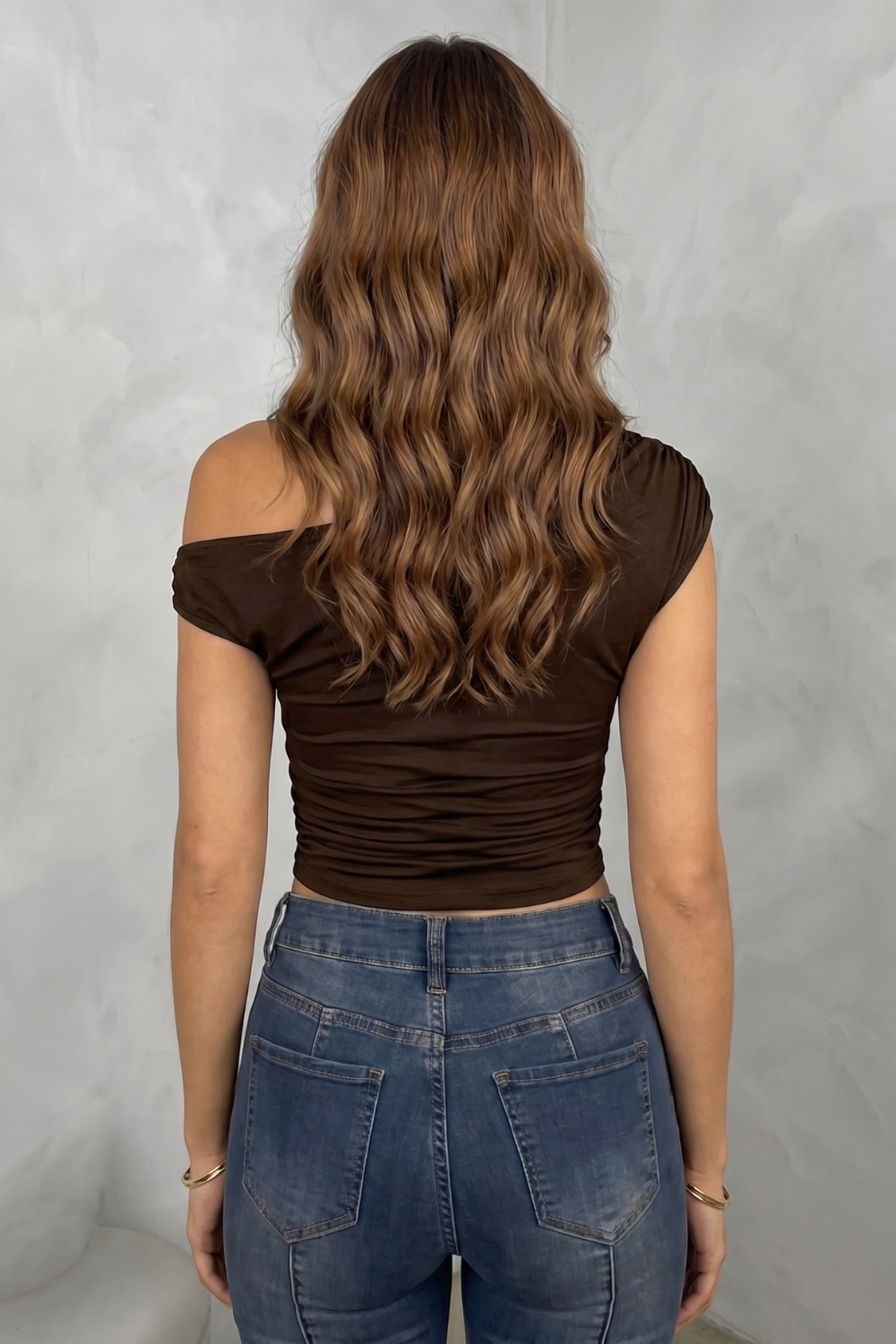 Women's Asymmetric One Shoulder Ruched Top – Stretch Fit Sleeveless Top