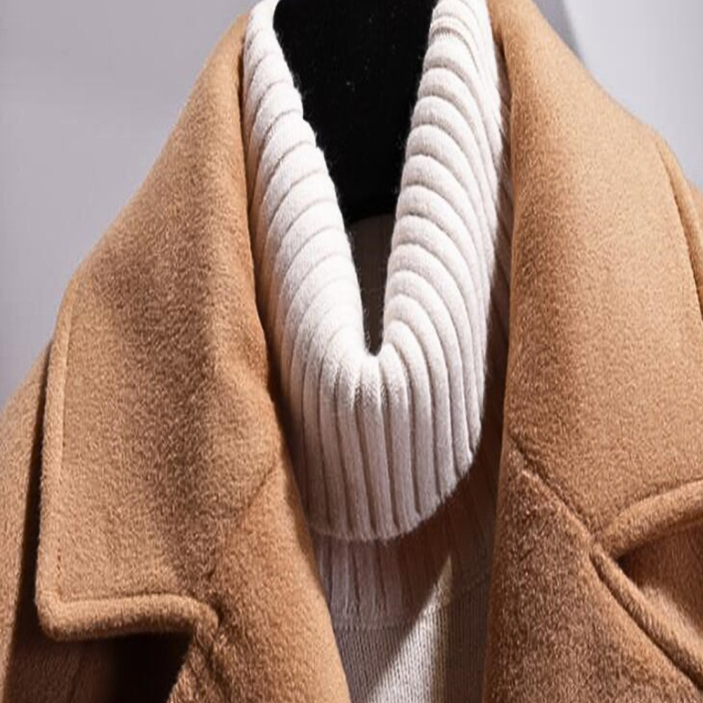 Kacob | Women's Belted Short Trench – Wide Collar Cropped Sleeve Coat