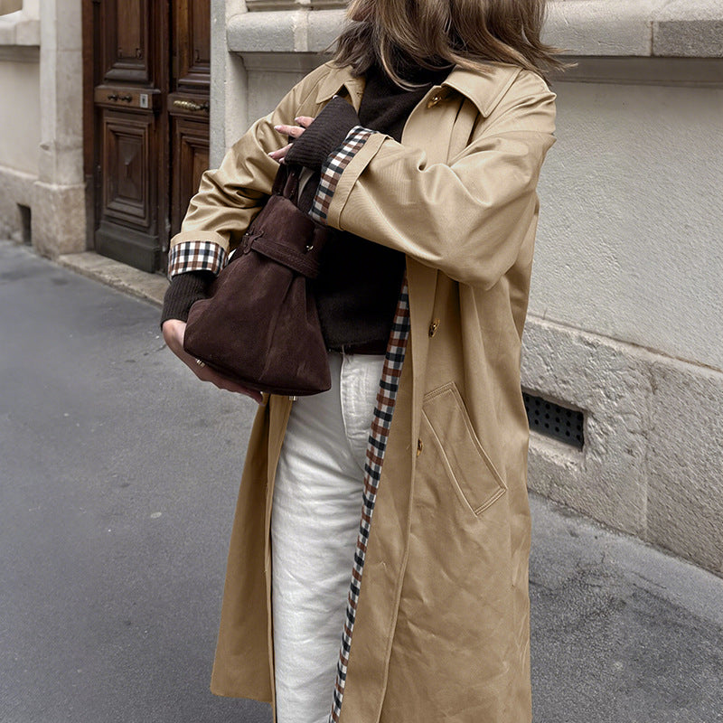 Kacob | Women's Belted Trench Coat – Classic Check Lined Trench