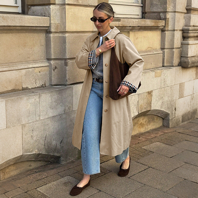 Kacob | Women's Belted Trench Coat – Classic Check Lined Trench