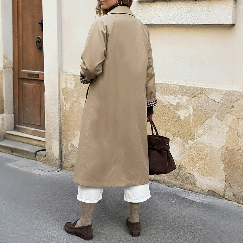Kacob | Women's Belted Trench Coat – Classic Check Lined Trench