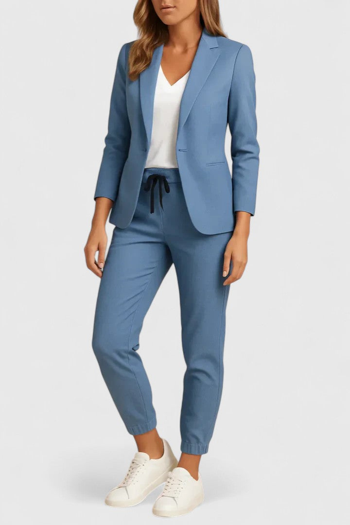 Kacob | Women's Blazer and Tapered Trousers Set – Classic Two-Piece Suit