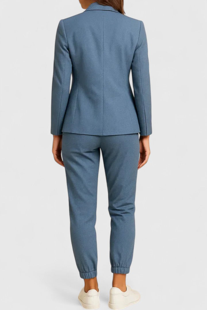 Kacob | Women's Blazer and Tapered Trousers Set – Classic Two-Piece Suit