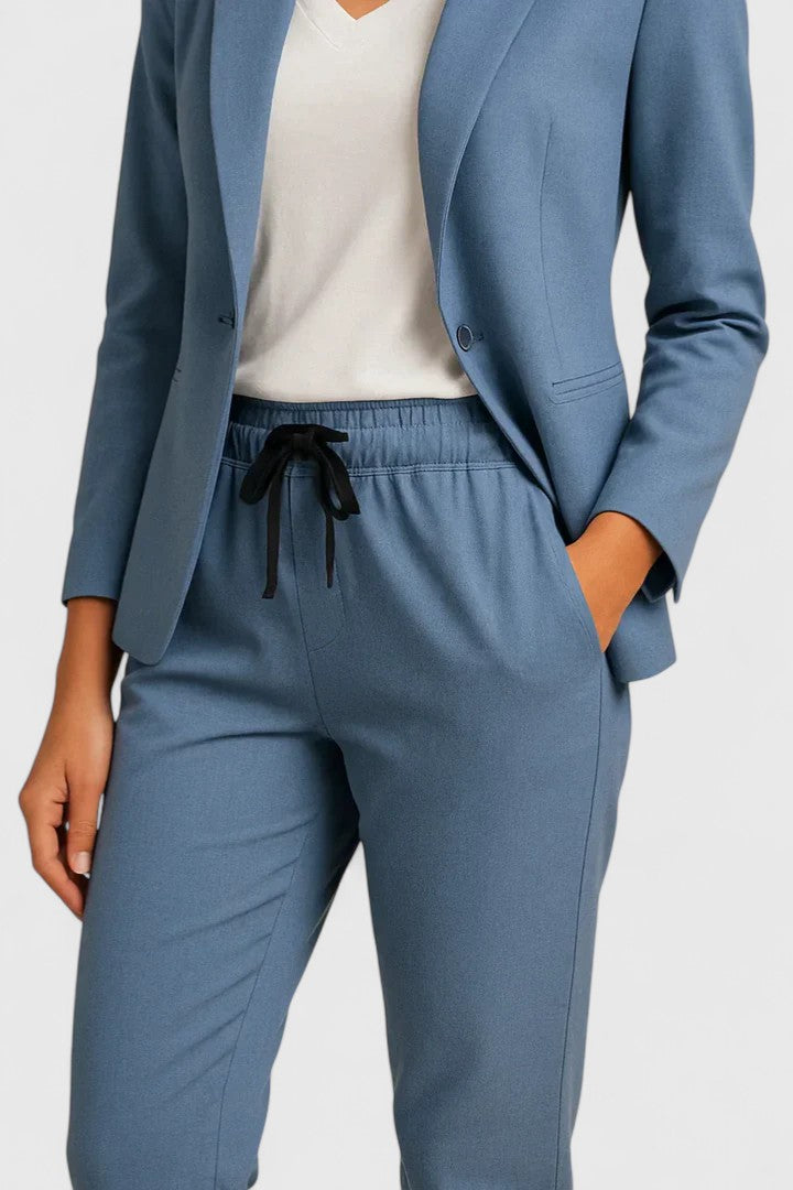 Kacob | Women's Blazer and Tapered Trousers Set – Classic Two-Piece Suit