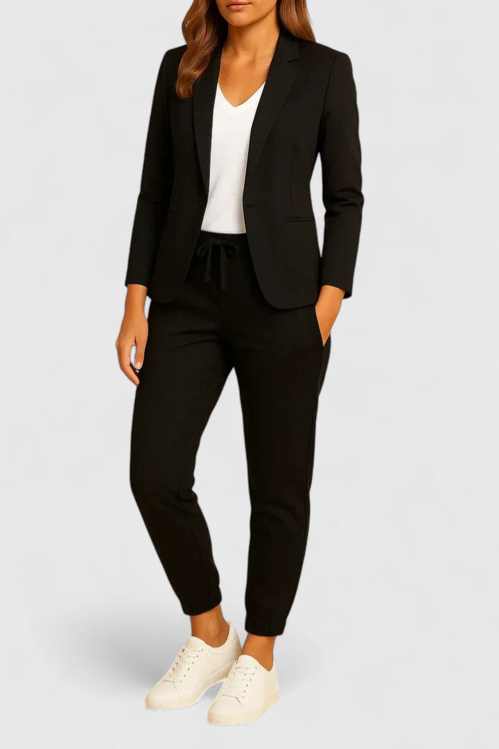 Kacob | Women's Blazer and Tapered Trousers Set – Classic Two-Piece Suit