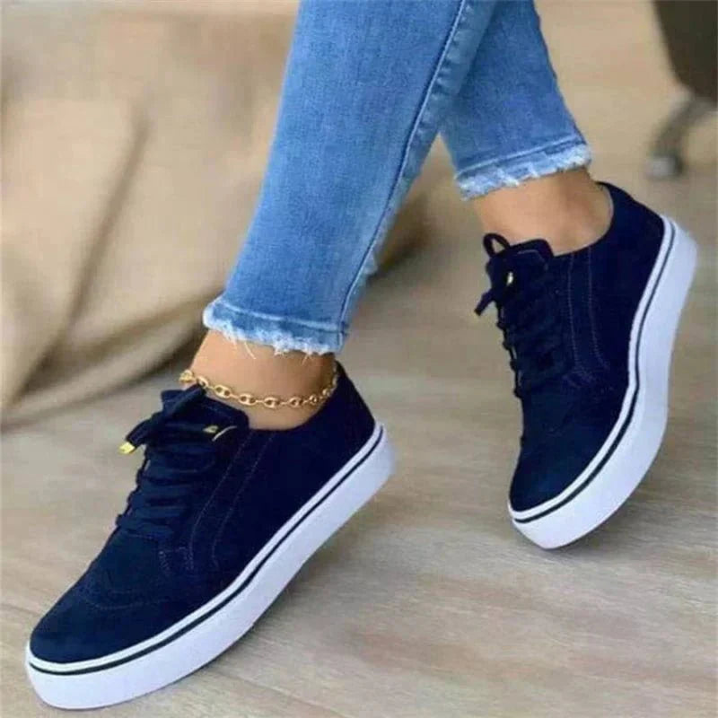 Kacob | Women's Brogue Trainers – Platform Lace Up Casual Shoes