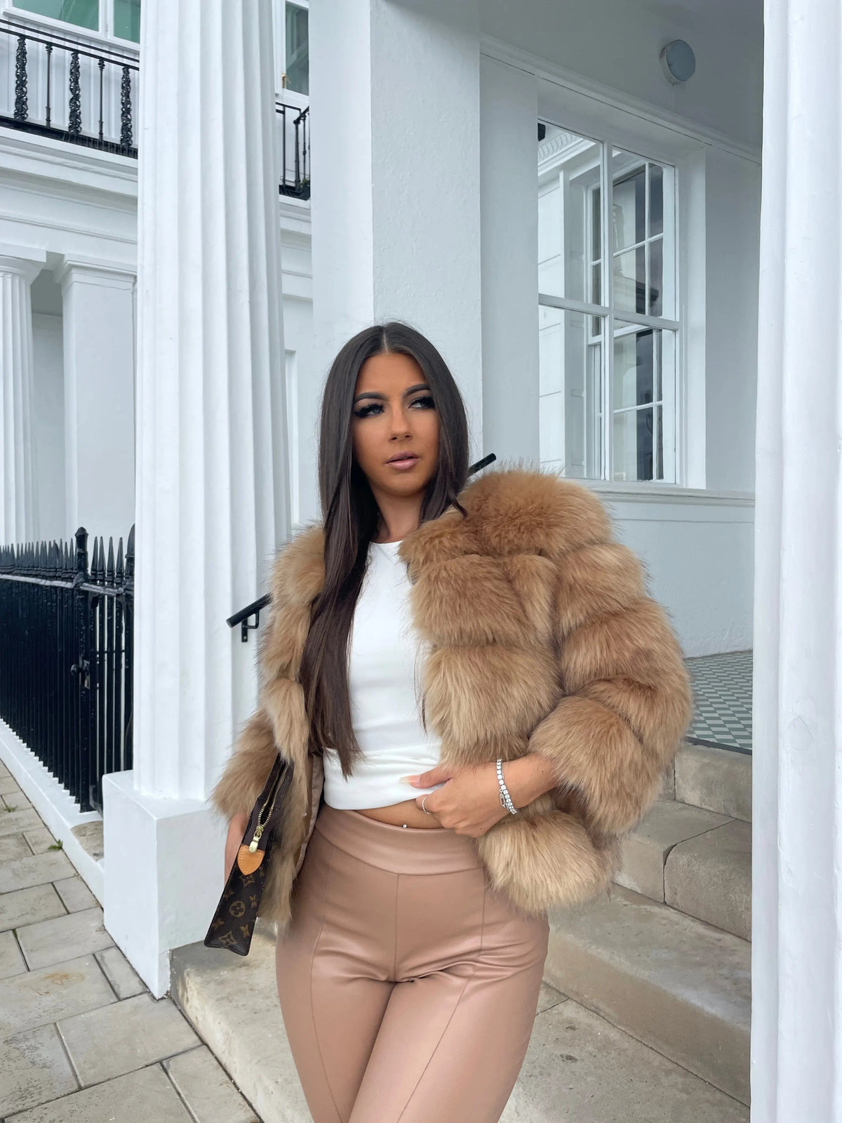 Kacob | Women's Bubble Faux Fur Coat – Fluffy Statement Fur Coat