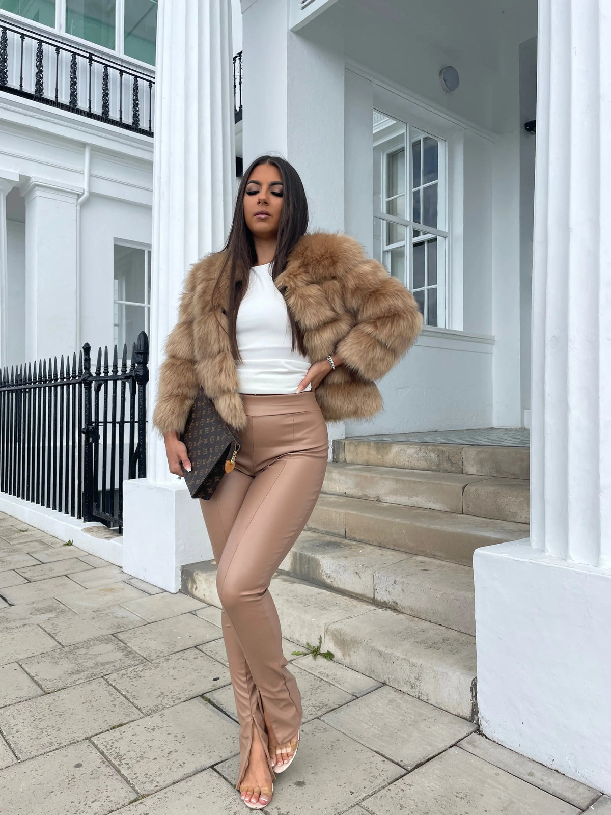 Kacob | Women's Bubble Faux Fur Coat – Fluffy Statement Fur Coat