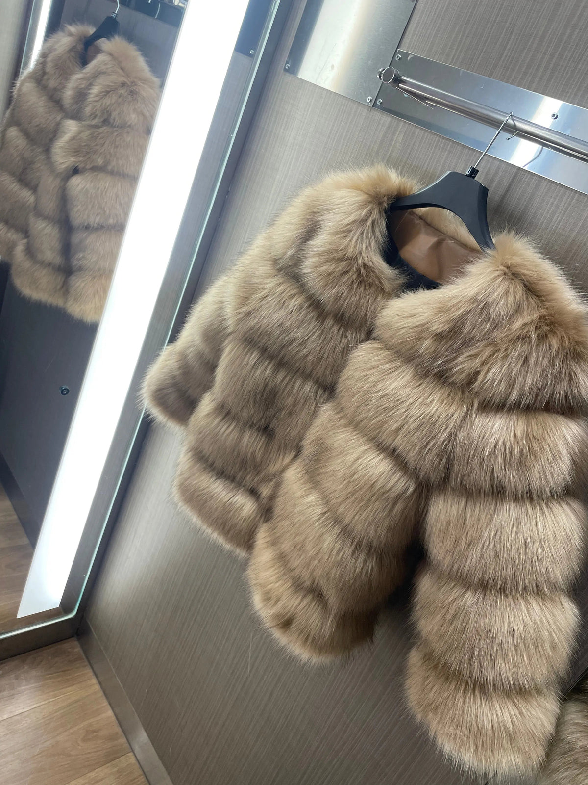 Kacob | Women's Bubble Faux Fur Coat – Fluffy Statement Fur Coat