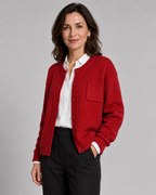 Women's Button-Up Knit Cardigan with Chest Pocket
