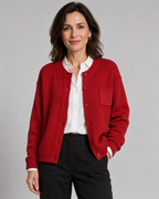 Women's Button-Up Knit Cardigan with Chest Pocket