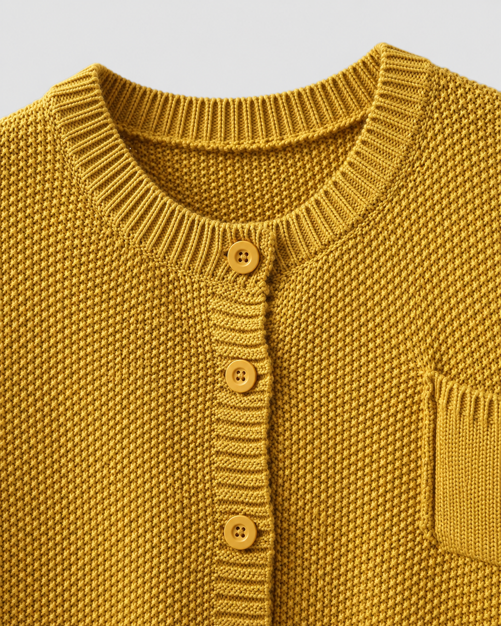Women's Button-Up Knit Cardigan with Chest Pocket