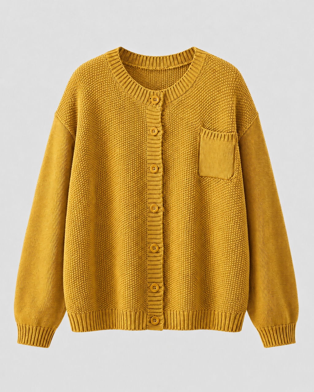 Women's Button-Up Knit Cardigan with Chest Pocket