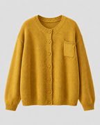 Women's Button-Up Knit Cardigan with Chest Pocket