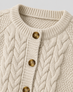 Women's Cable Knit Cardigan – Raglan Sleeve Button Front