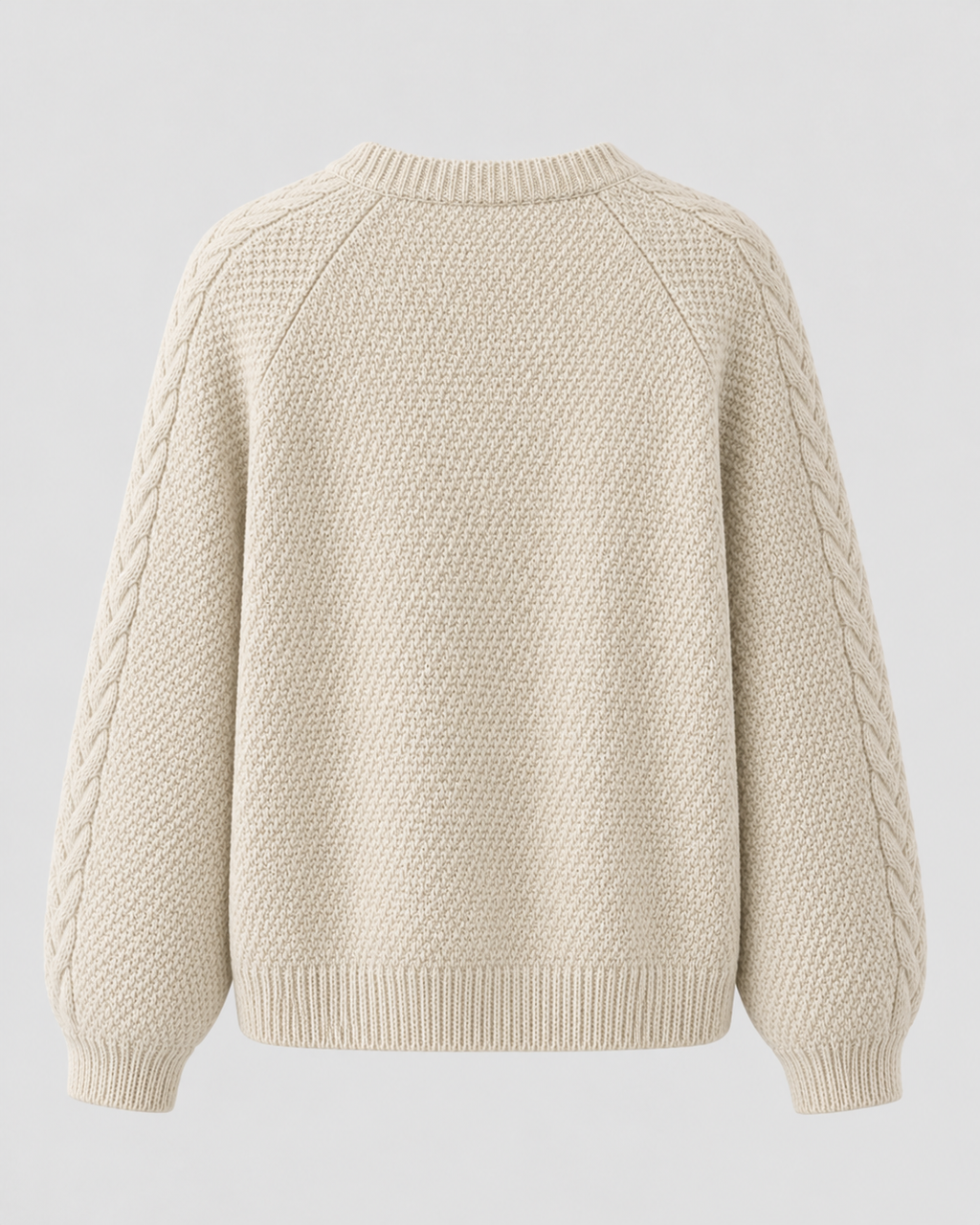 Women's Cable Knit Cardigan – Raglan Sleeve Button Front