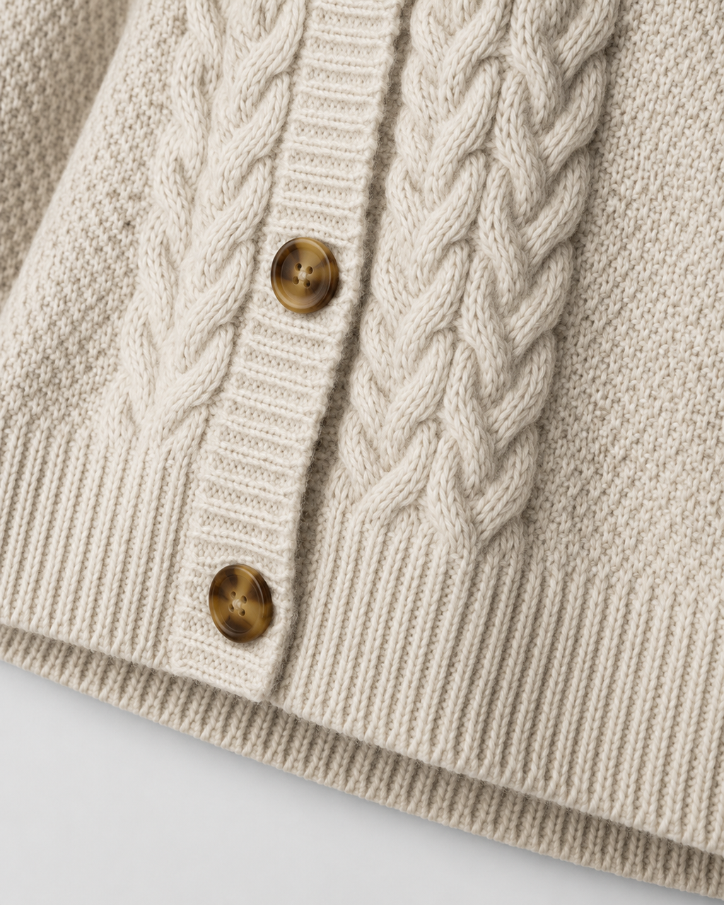 Women's Cable Knit Cardigan – Raglan Sleeve Button Front