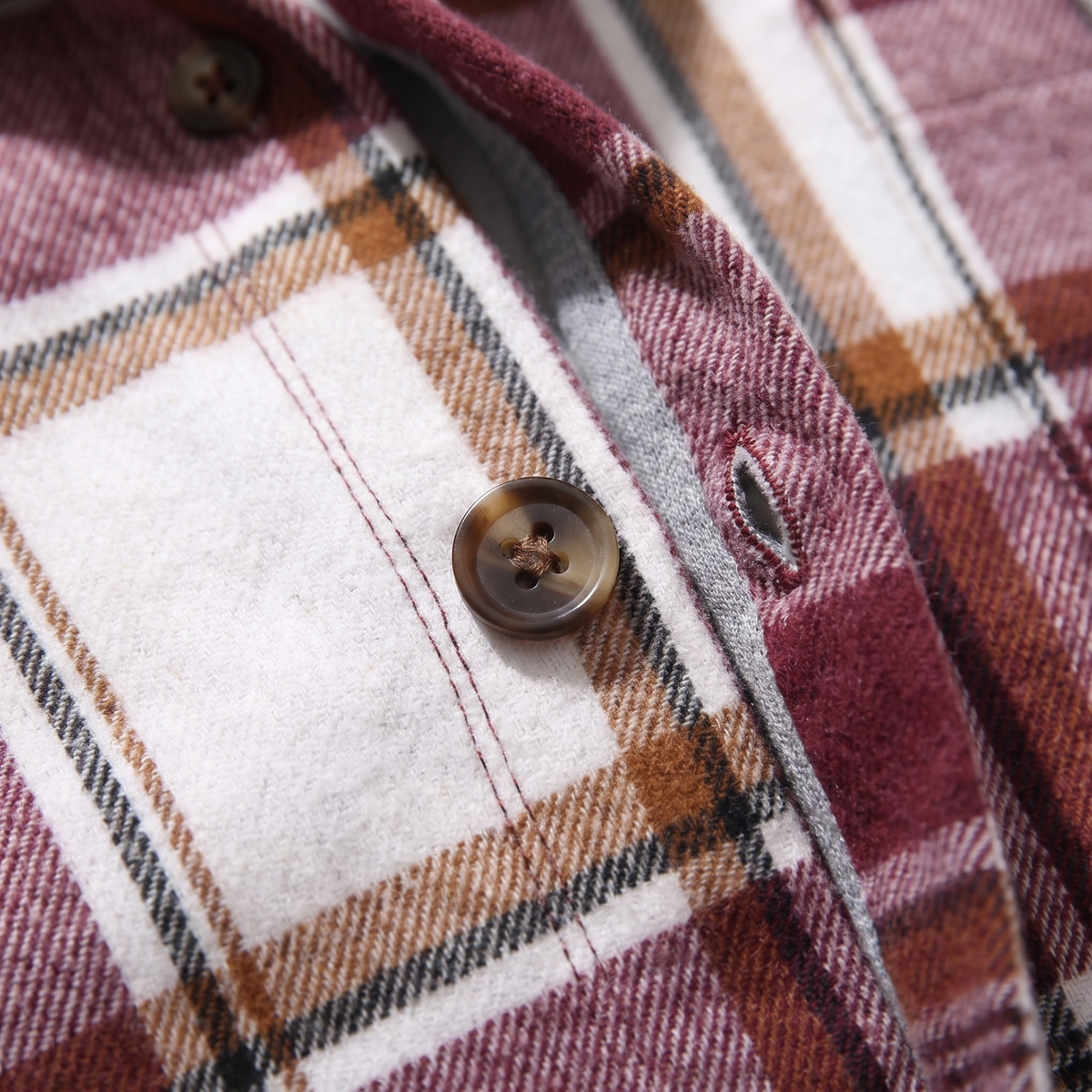 Kacob | Women's Check Hooded Coat – Single-Breasted Plaid Winter Coat