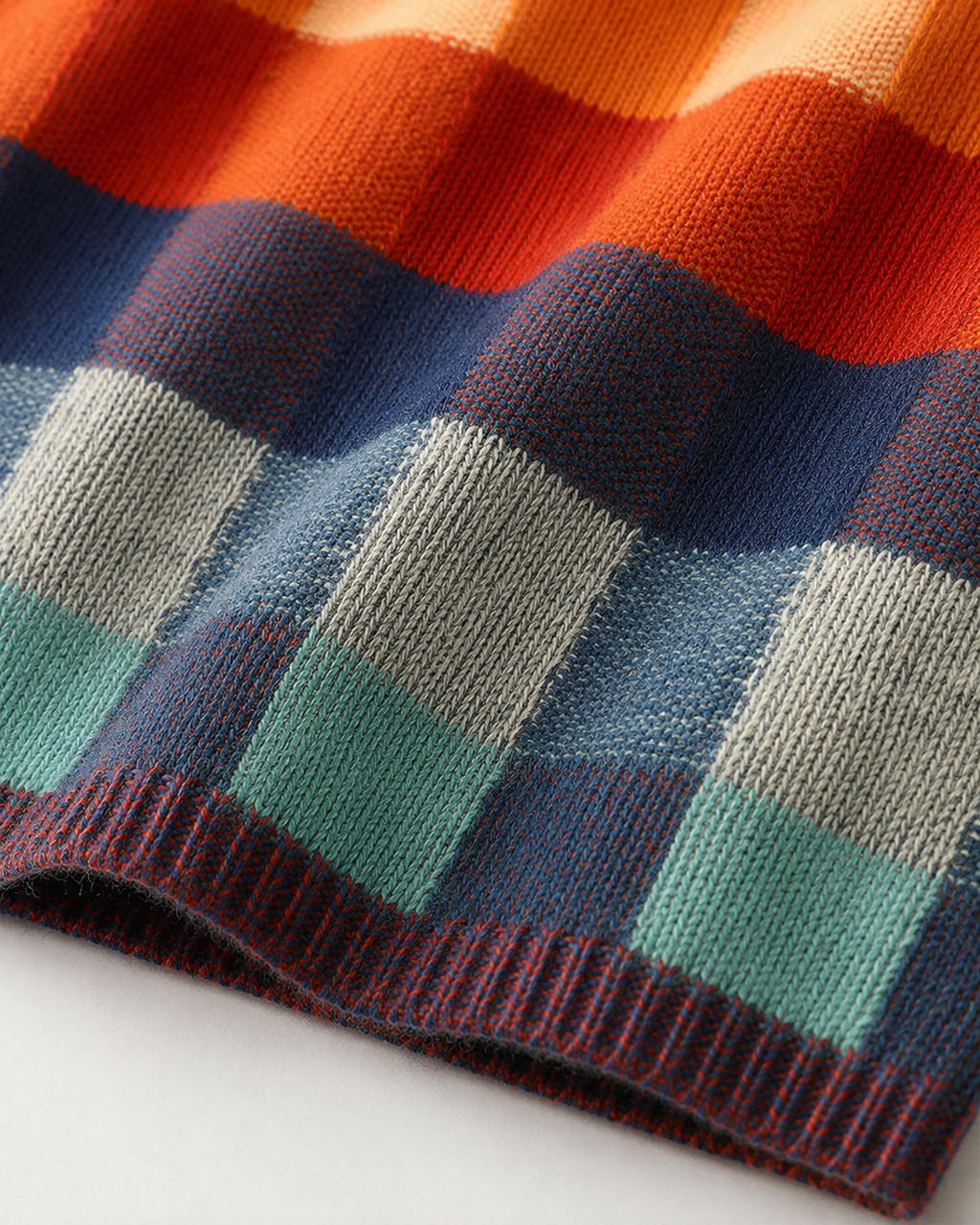 Women's Check Knit Turtleneck Jumper – Relaxed Fit