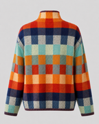 Women's Check Knit Turtleneck Jumper – Relaxed Fit