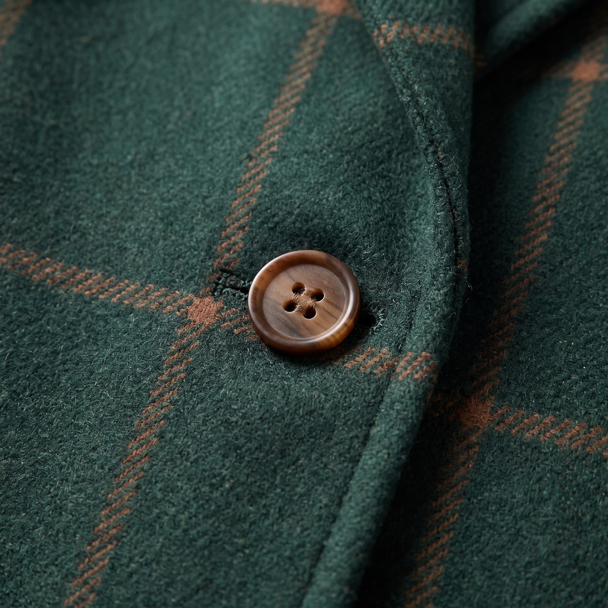 Kacob | Women's Check Notch Lapel Coat – Two Button Winter Coat