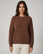 Women's Chunky Ribbed Crew Neck Jumper – Relaxed Fit