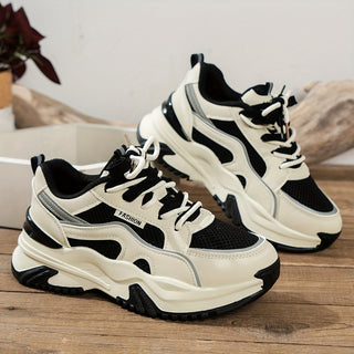 Kacob | Women's Chunky Trainers – Panelled Platform Dad Sneakers