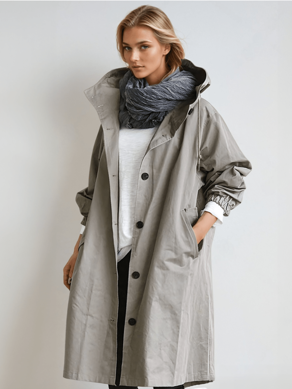 Women's Classic Belted Trench Coat – Relaxed Fit