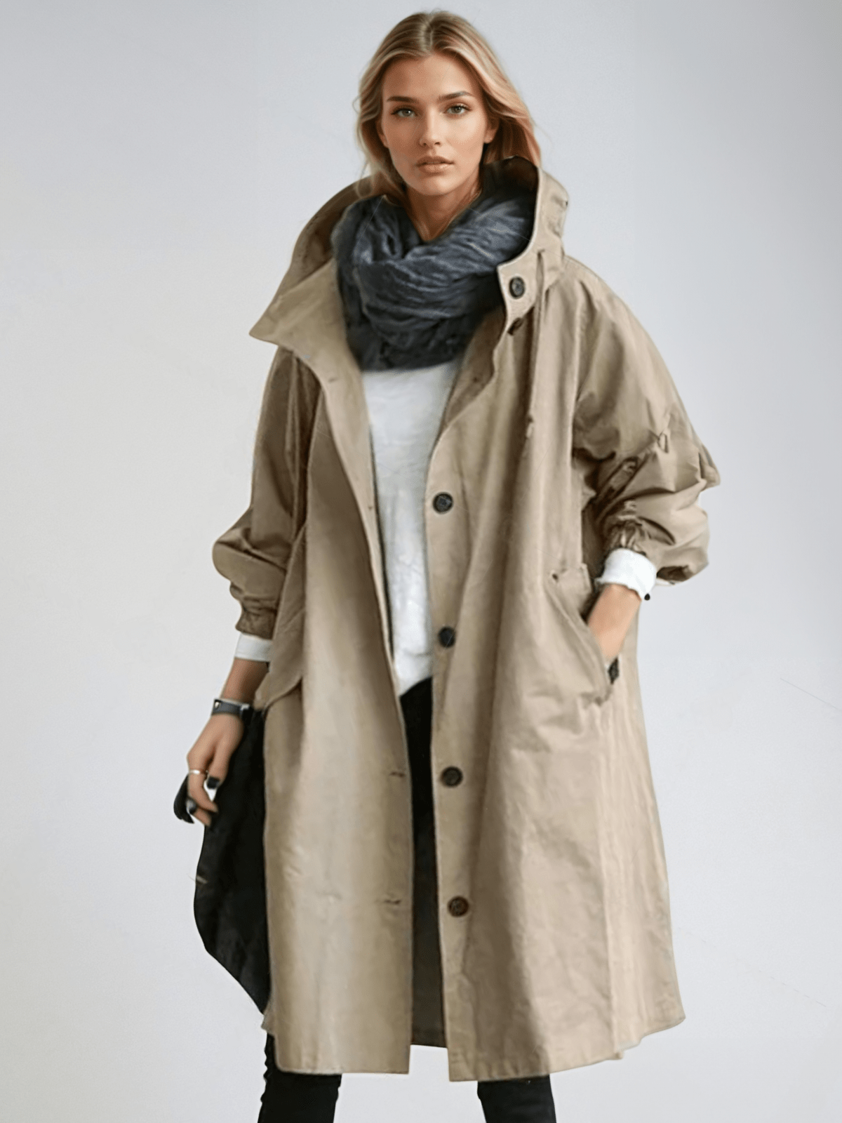 Women's Classic Belted Trench Coat – Relaxed Fit