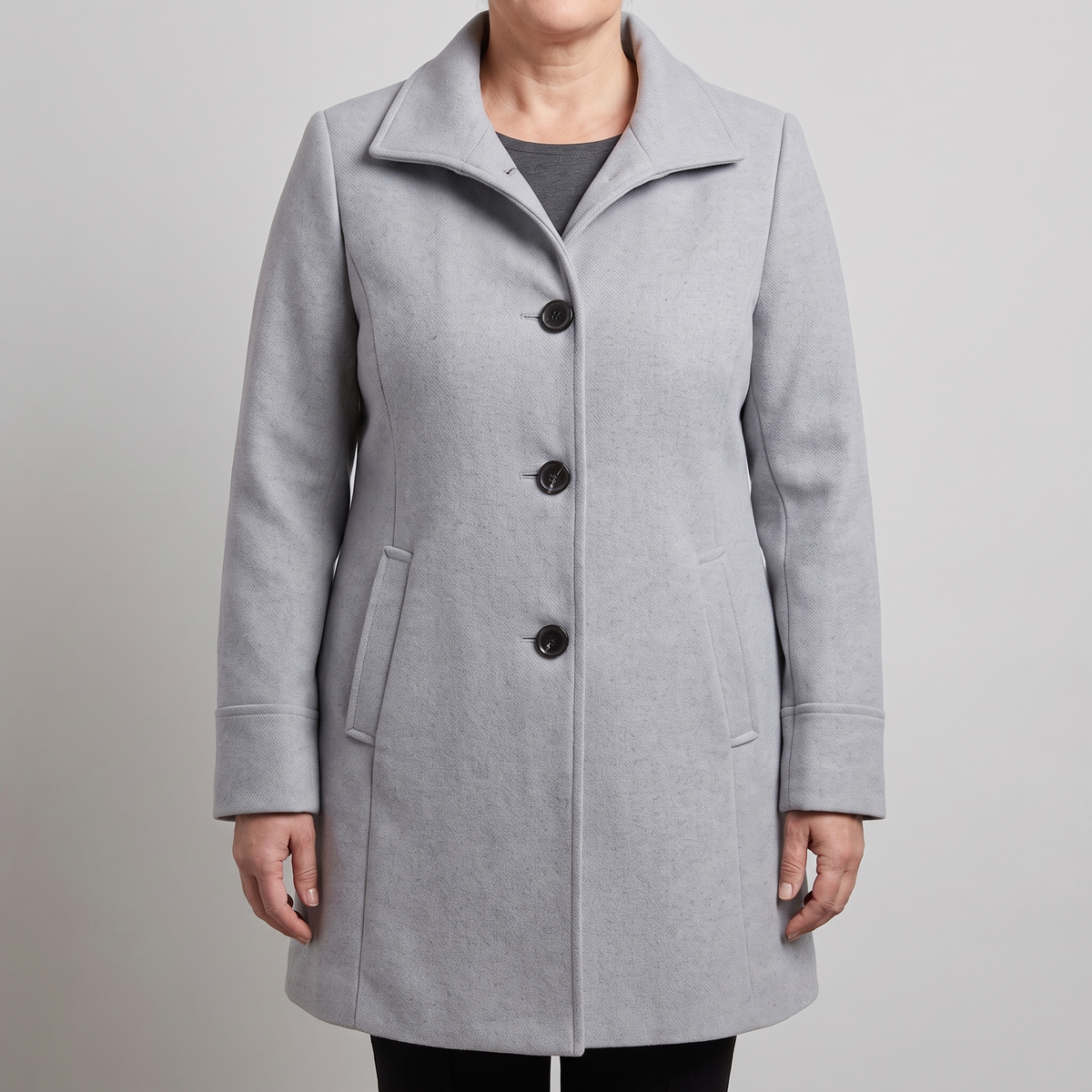 Kacob | Women's Classic Straight Cut Button Coat – Tailored Winter Coat for Women