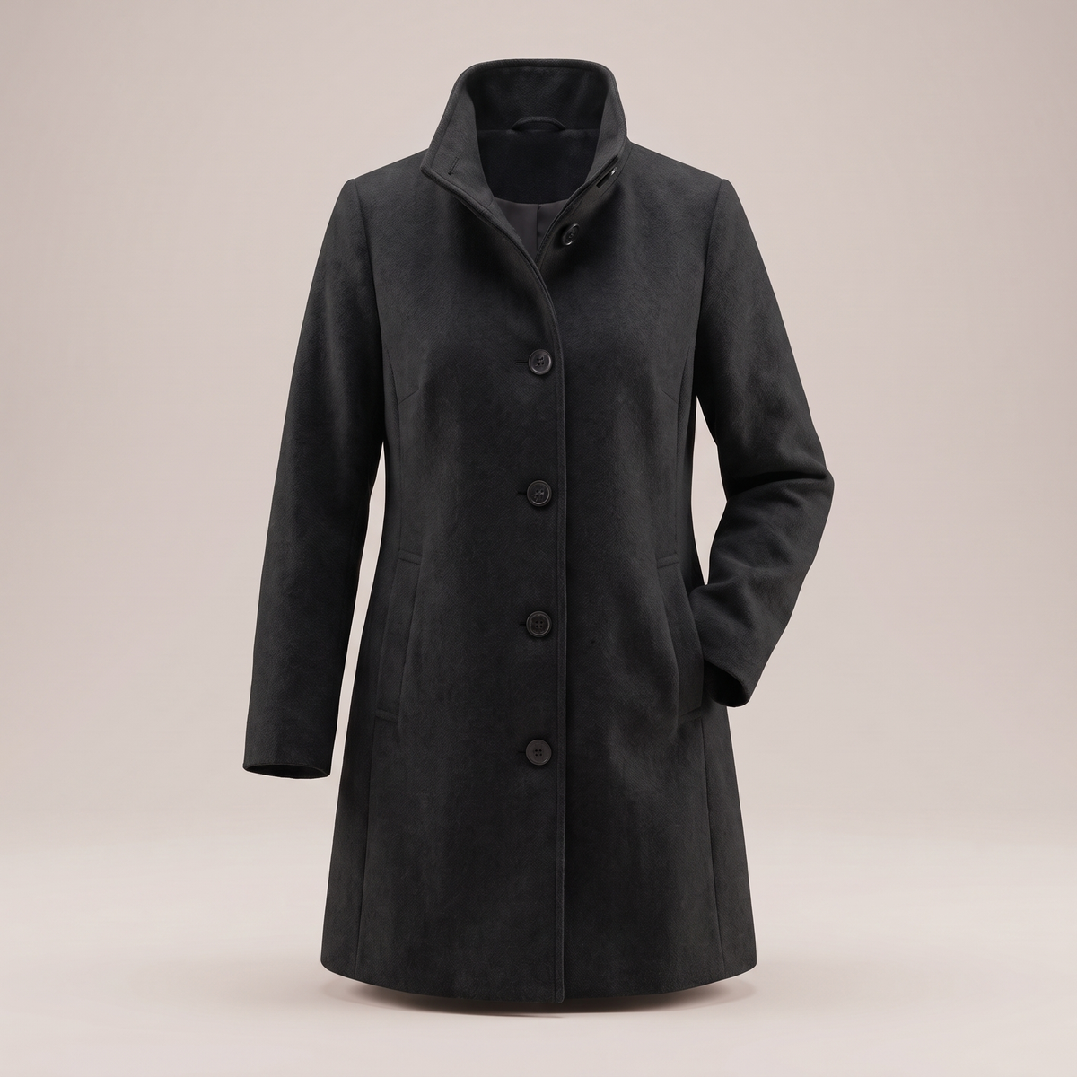 Kacob | Women's Classic Straight Cut Button Coat – Tailored Winter Coat for Women