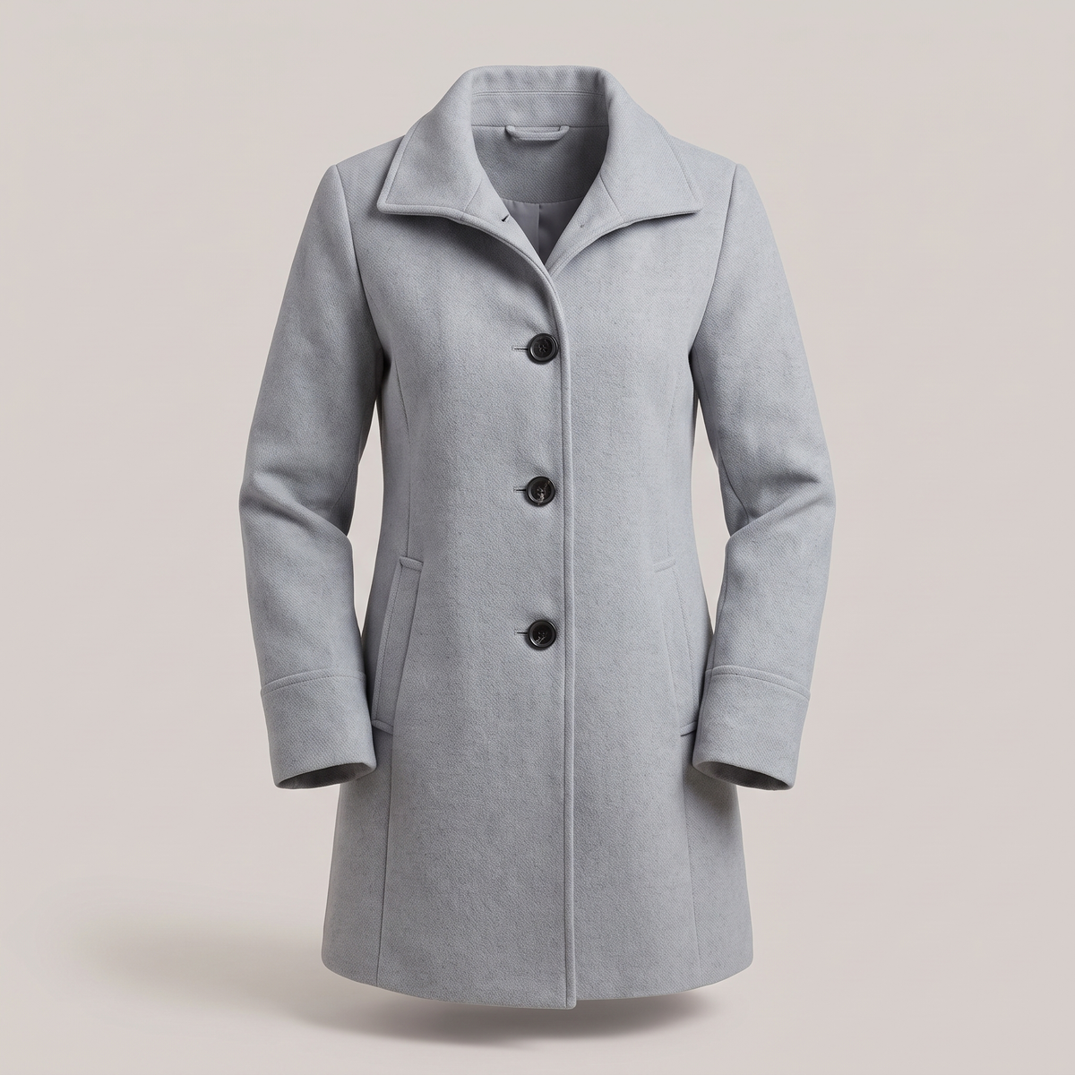 Kacob | Women's Classic Straight Cut Button Coat – Tailored Winter Coat for Women