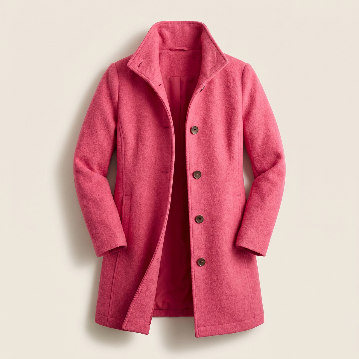 Kacob | Women's Classic Straight Cut Button Coat – Tailored Winter Coat for Women
