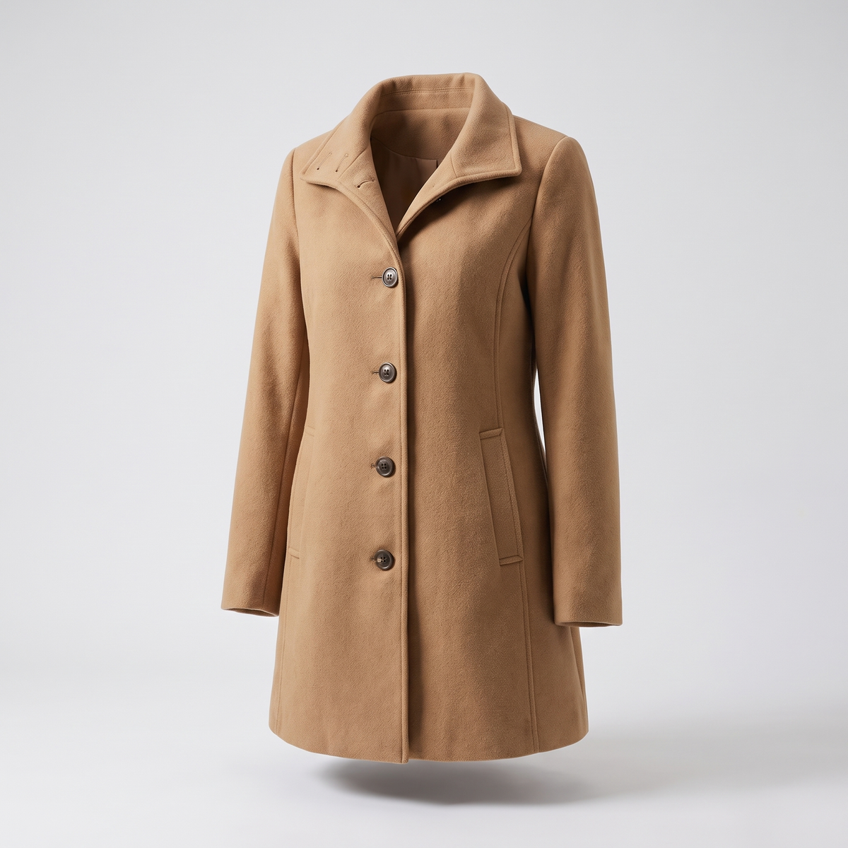 Kacob | Women's Classic Straight Cut Button Coat – Tailored Winter Coat for Women