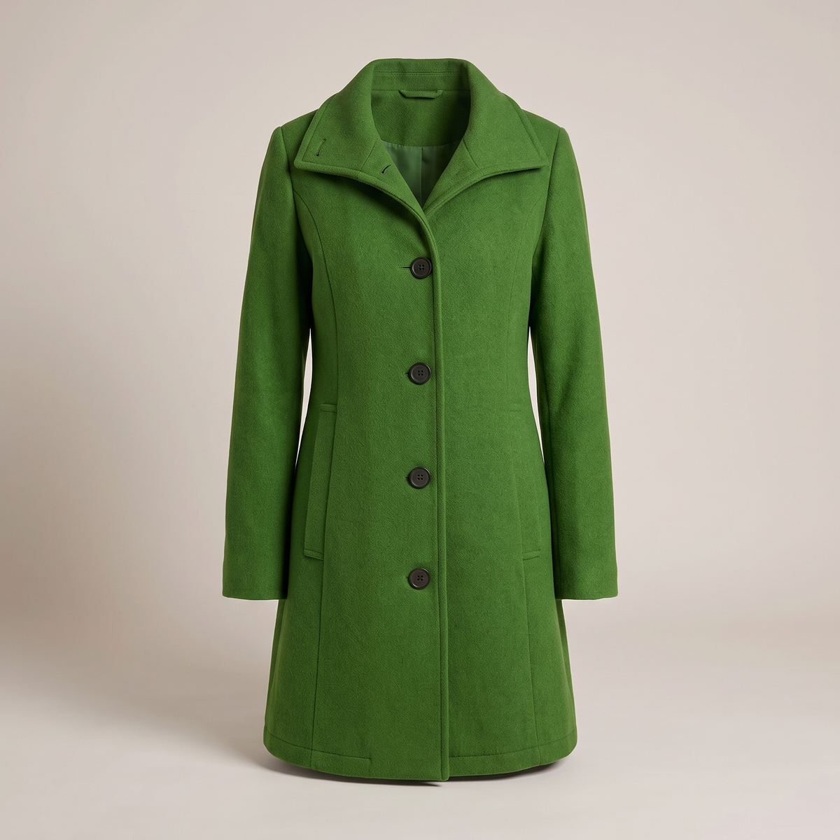 Kacob | Women's Classic Straight Cut Button Coat – Tailored Winter Coat for Women