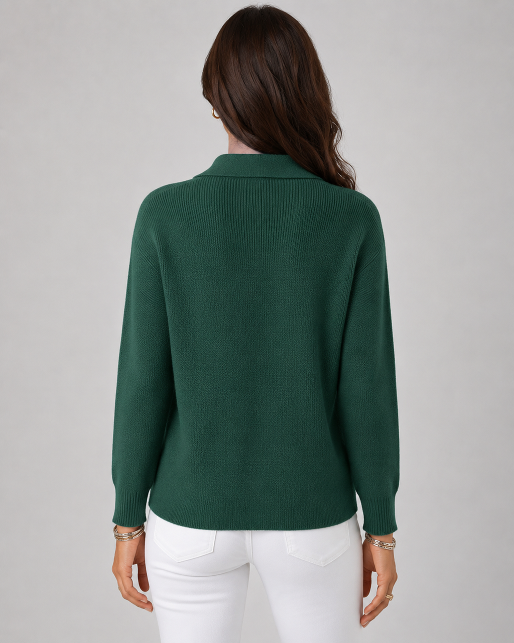 Women's Collared Button-Up Knit Cardigan – Relaxed Fit