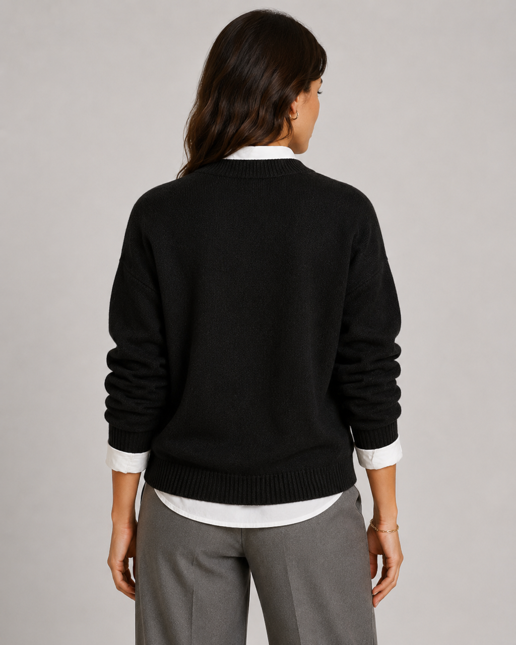 Women's Crew Neck Knitted Jumper – Relaxed Fit Pullover