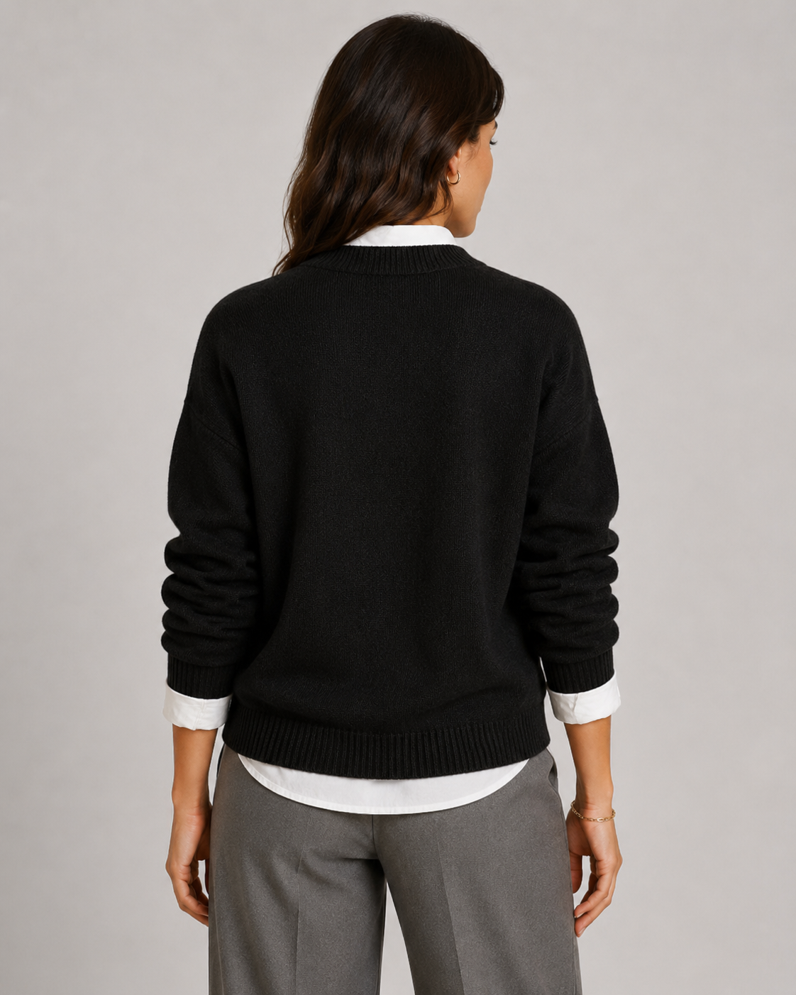 Women's Crew Neck Knitted Jumper – Relaxed Fit Pullover