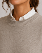 Women's Crew Neck Knitted Jumper – Relaxed Fit Pullover
