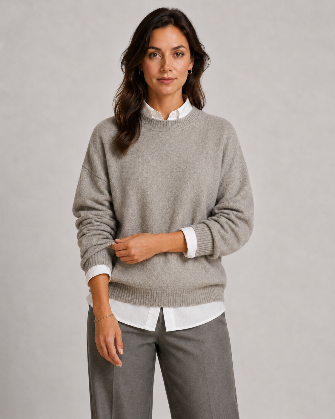 Women's Crew Neck Knitted Jumper – Relaxed Fit Pullover