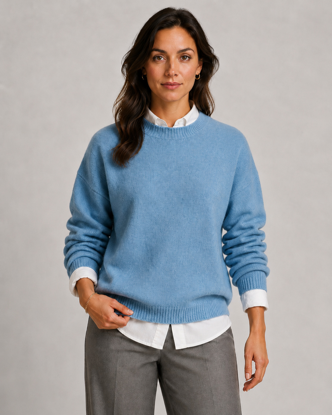 Women's Crew Neck Knitted Jumper – Relaxed Fit Pullover