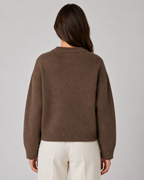 Women's Cropped Chunky Knit Cardigan with Pockets