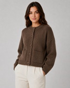 Women's Cropped Chunky Knit Cardigan with Pockets