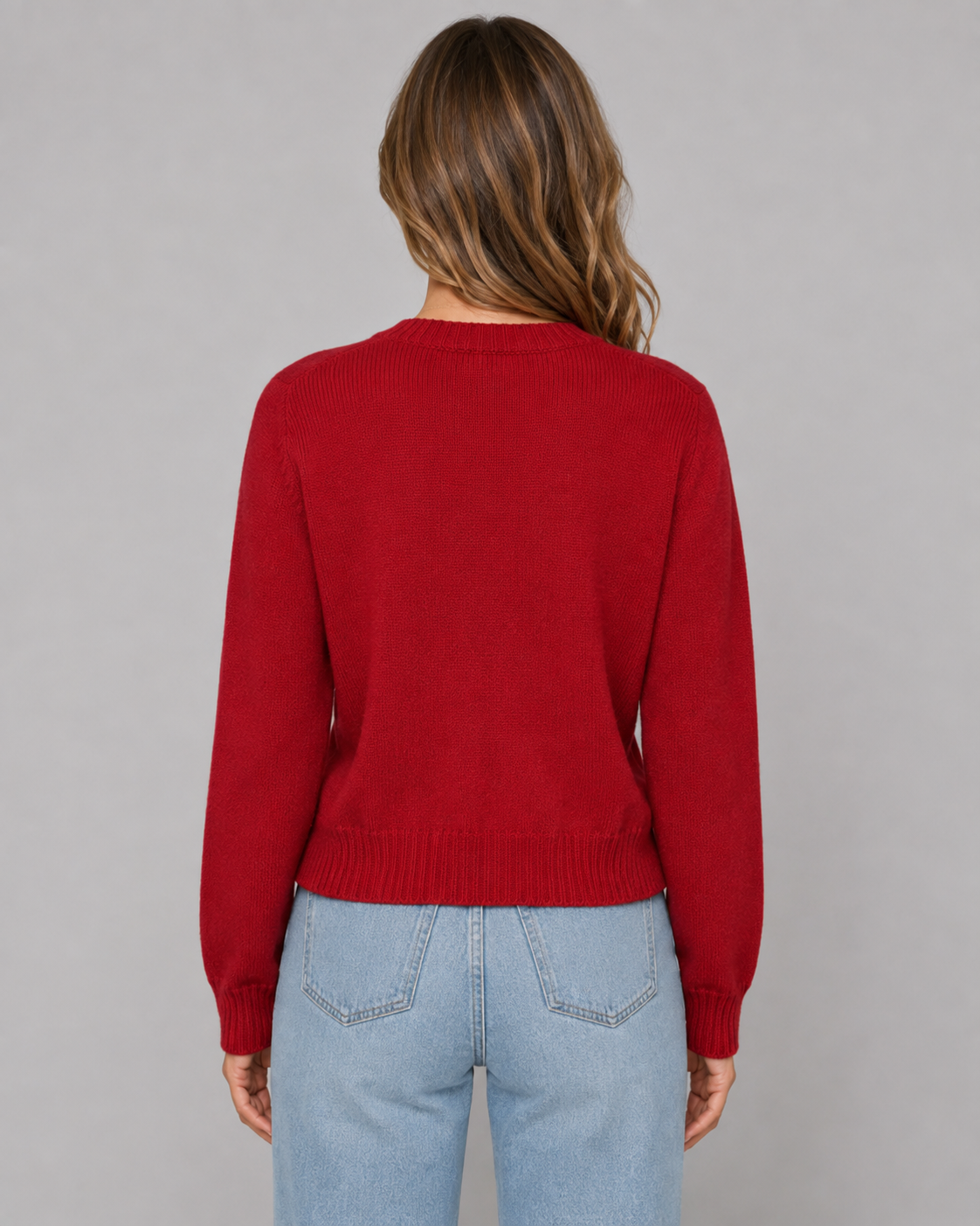Women's Cropped Crew Neck Button Cardigan