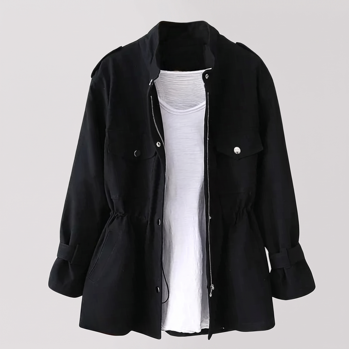 Kacob | Women's Double Breasted Belted Overcoat – Tailored Winter Coat