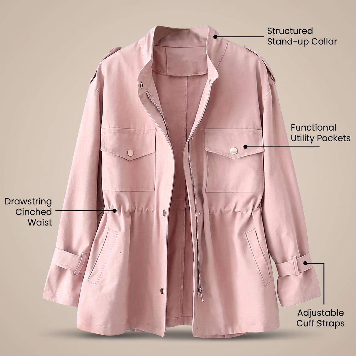 Kacob | Women's Double Breasted Belted Overcoat – Tailored Winter Coat